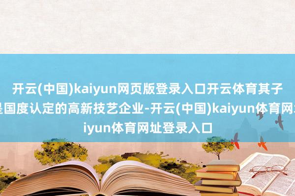 开云(中国)kaiyun网页版登录入口开云体育其子公司一直是国度认定的高新技艺企业-开云(中国)kaiyun体育网址登录入口